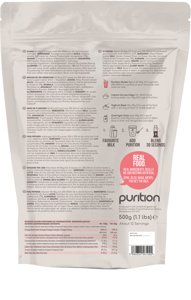 Purition  Wholefood Nutrition Strawberry 500g