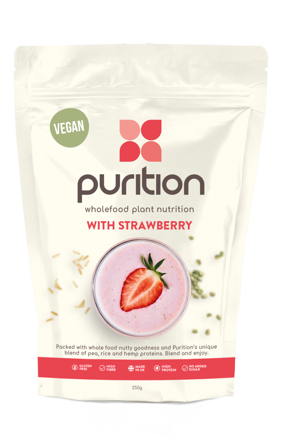 Purition  VEGAN Wholefood Plant Nutrition With Strawberry 250g