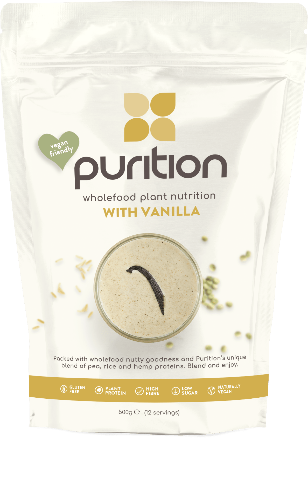 Purition VEGAN Wholefood Plant Nutrition With Vanilla 500g by Purition