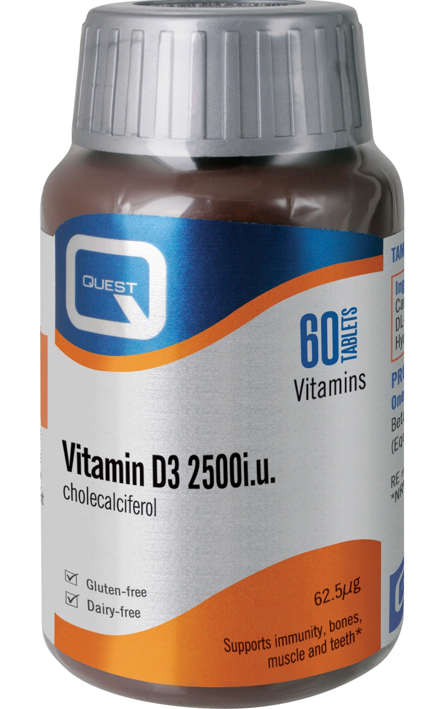 Quest Vitamins  Vitamin D3 2500iu Cholecalciferol 60's