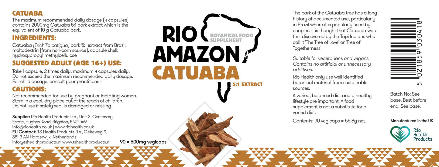 Rio Amazon  Catuaba 5:1 Extract 500mg 90's