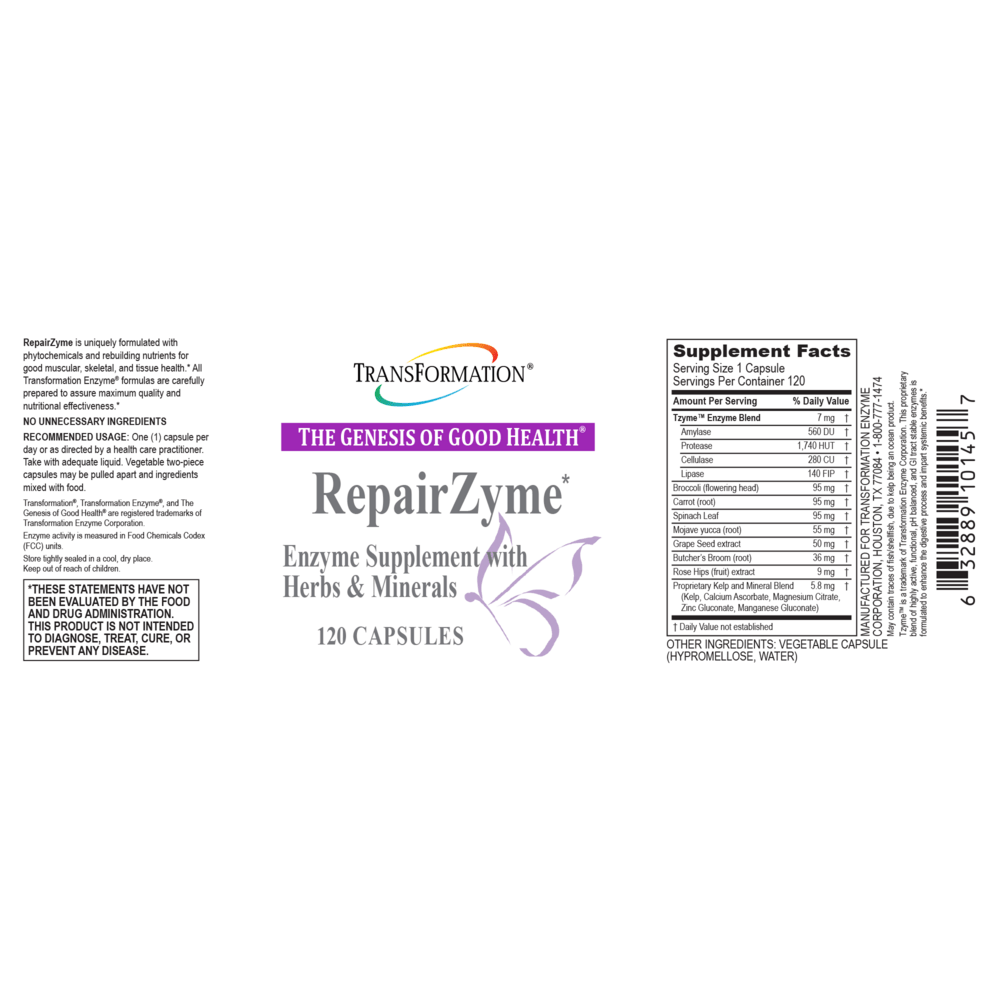 RepairZyme (120 capsules) - Transformation Enzymes *SOI* by Transformation