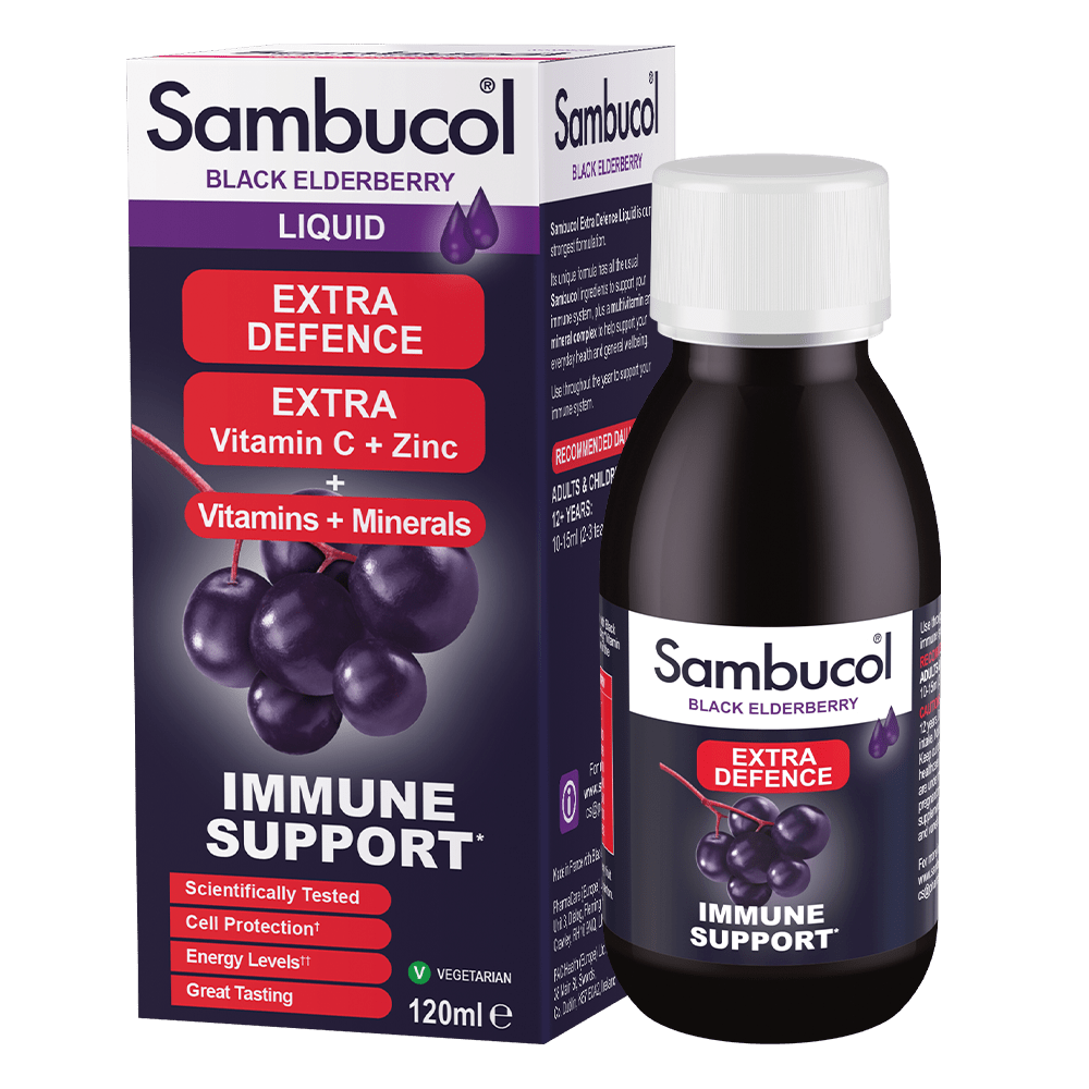 Sambucol Extra Defence + Extra Vitamin C + Zinc Liquid 120ml by Sambucol