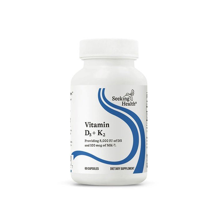 Vitamin D3 (D - 3) + K2 - 60 Vegetarian Capsules - Seeking Health by Seeking Health