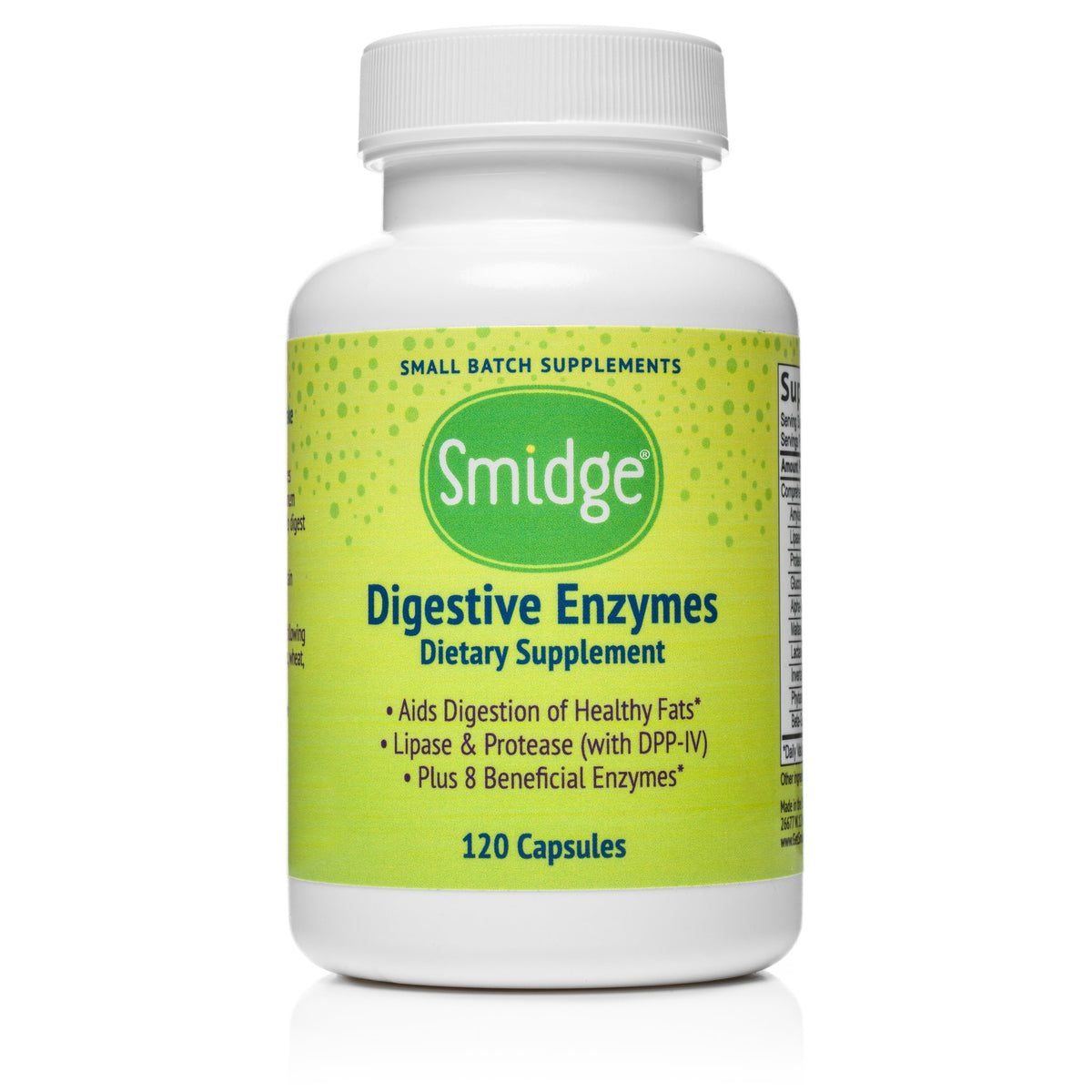 120 Capsules - Smidge - Digestive Enzymes (formerly GutZyme Organic3 ...