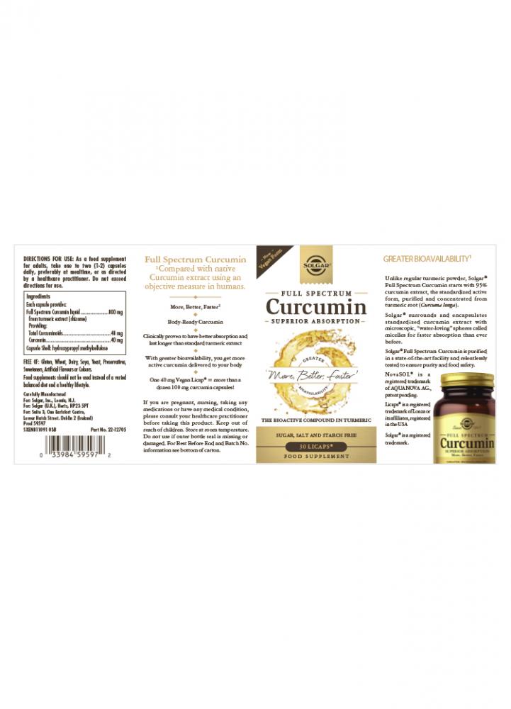Solgar  Full Spectrum Curcumin 30's