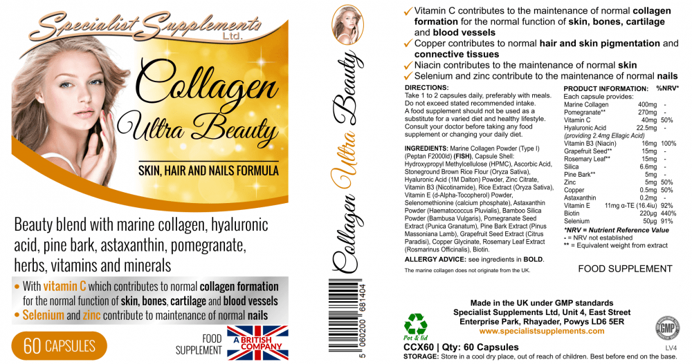 Specialist Supplements Collagen Ultra Beauty 60's by Specialist Supplements