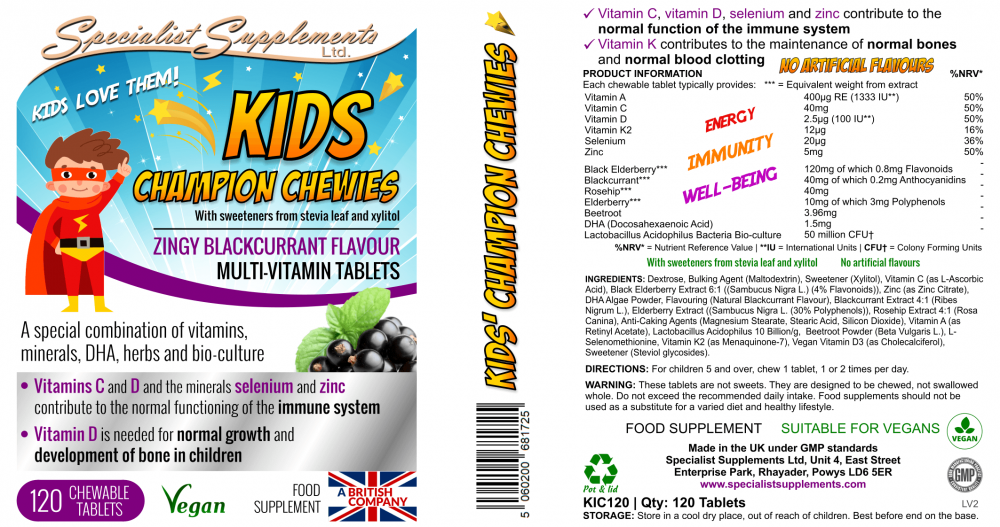 Specialist Supplements  Kids Champion Chewies 120's