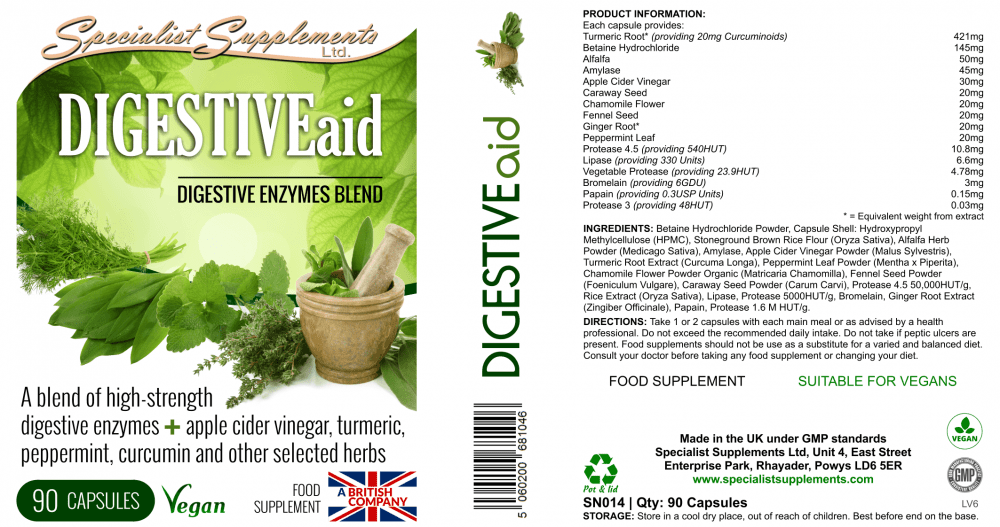Specialist Supplements DIGESTIVEaid 90's by Specialist Supplements