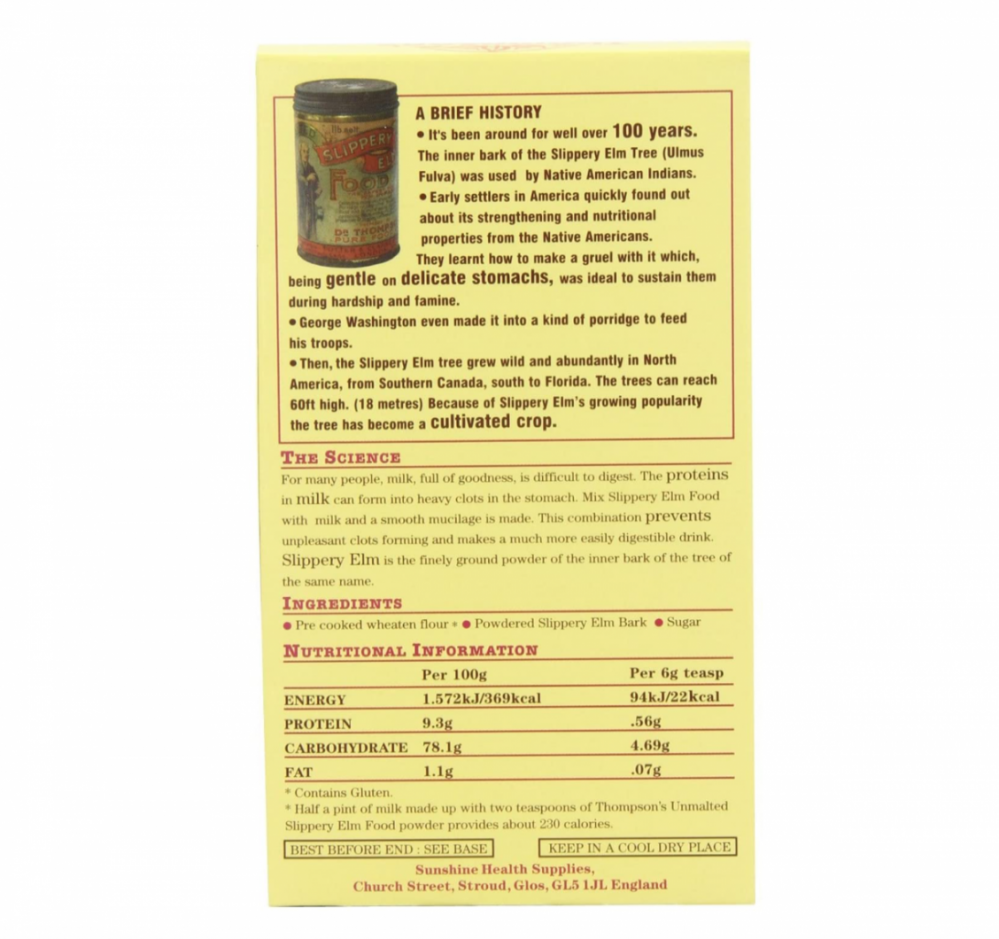 Thompson's  Slippery Elm Food Unmalted 454g