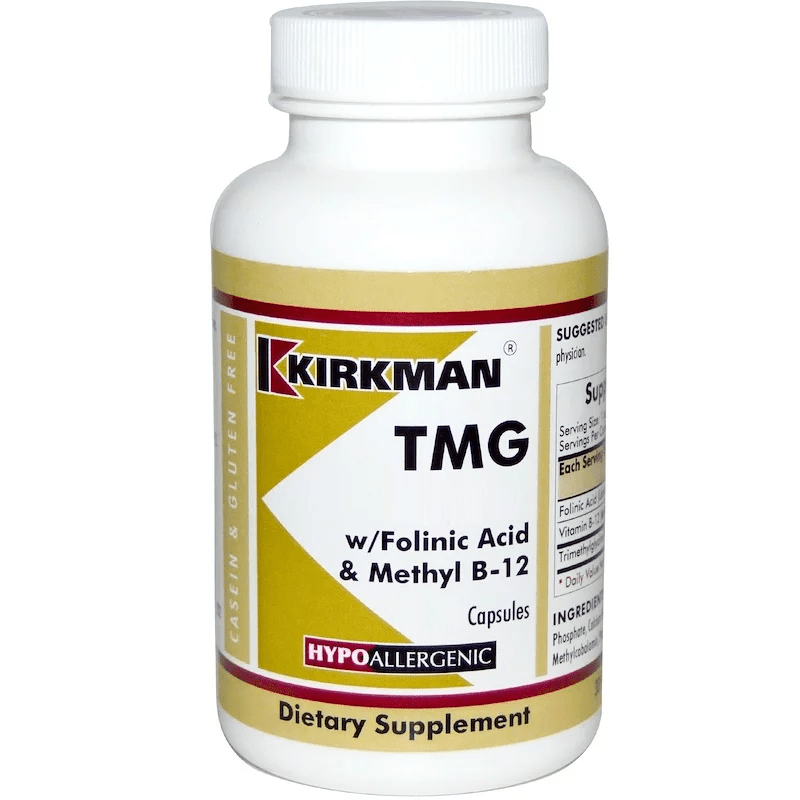 TMG 500mg with Folate & Methyl B12 (120 Caps) - Kirkman Labs by Kirkman Laboratories