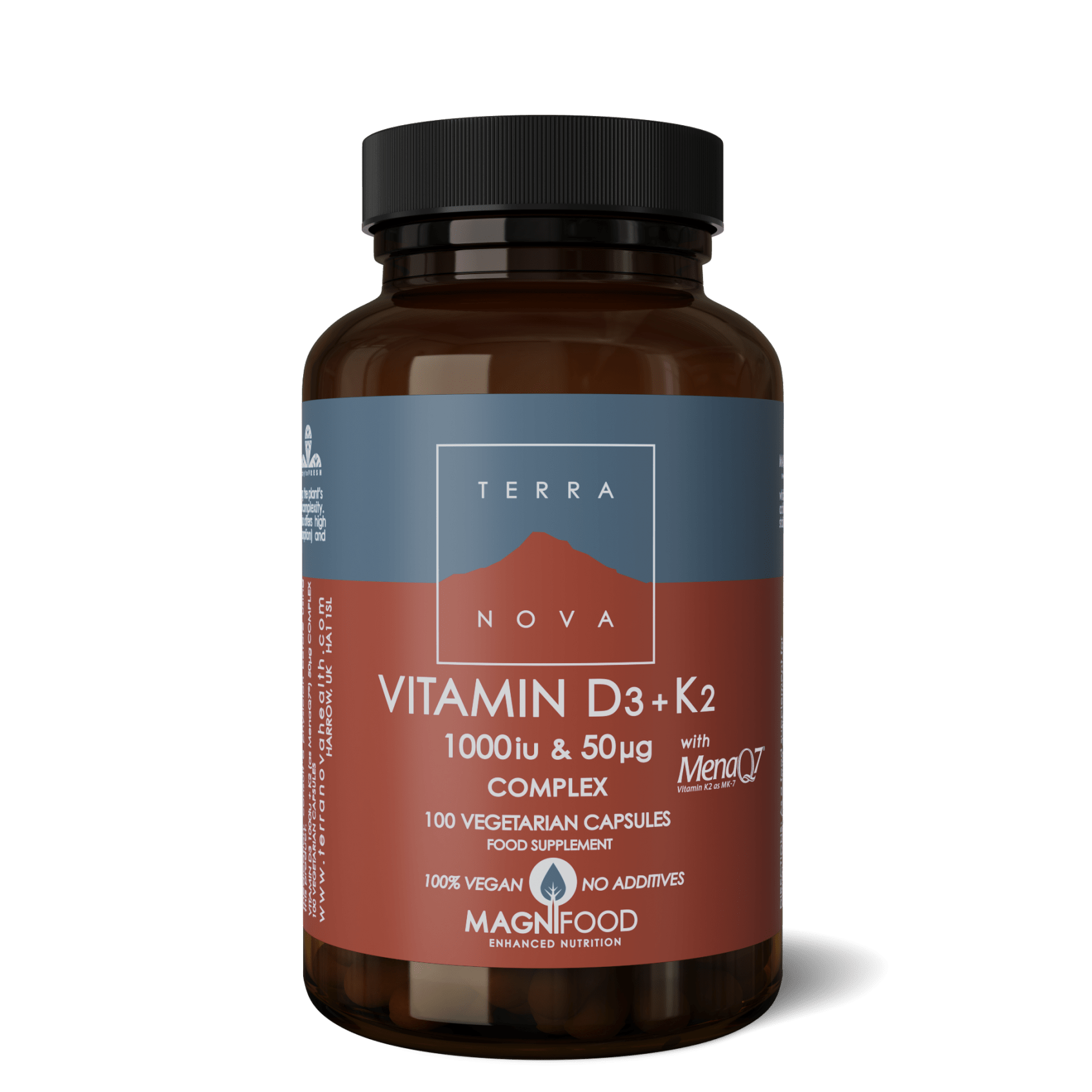 Terranova Vitamin D3 + Vitamin K2 1000iu & 50ug Complex 100's by Terranova
