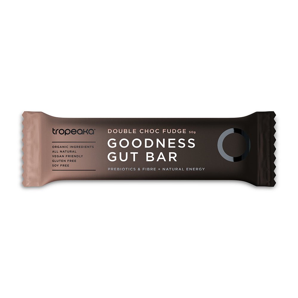 Tropeaka Goodness Gut Bar Double Choc Fudge 50g BAR by Tropeaka
