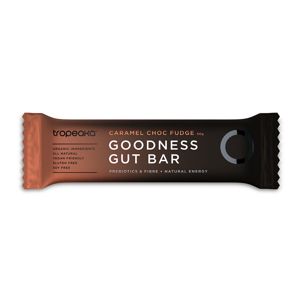 Tropeaka Goodness Gut Bar Caramel Choc Fudge 50g BAR by Tropeaka