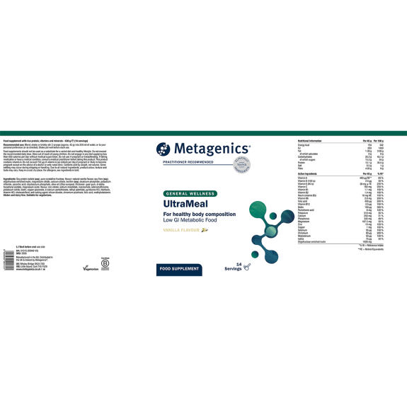 UltraMeal Vanilla 630g Powder - Metagenics by Metagenics