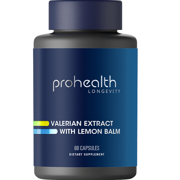 Valerian Extract with Lemon Balm - 160 mg, 60 capsules - ProHealth by ProHealth