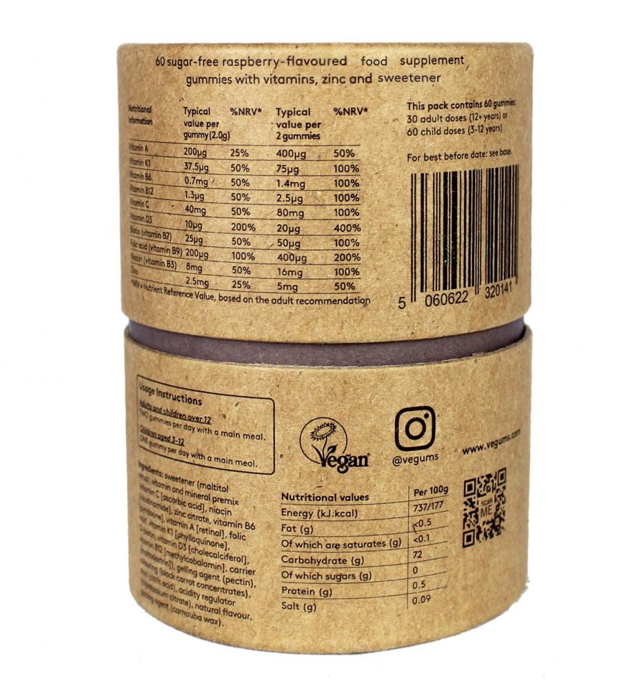 Vegums Sugar - Free A - Z Multivitamin 60's by Vegums