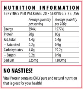 Vital Health  Vital Protein (Pea Protein) Strawberry 500g