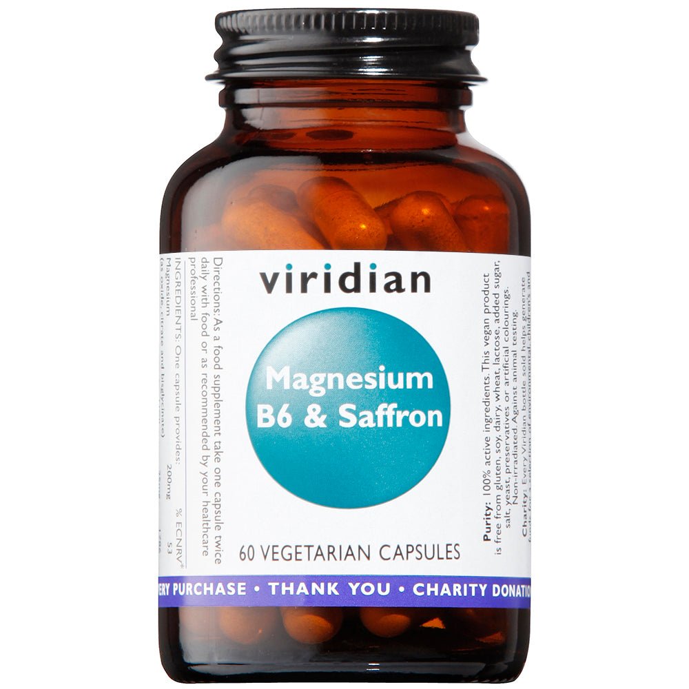 Viridian Magnesium, B6 and Saffron 60's by Viridian