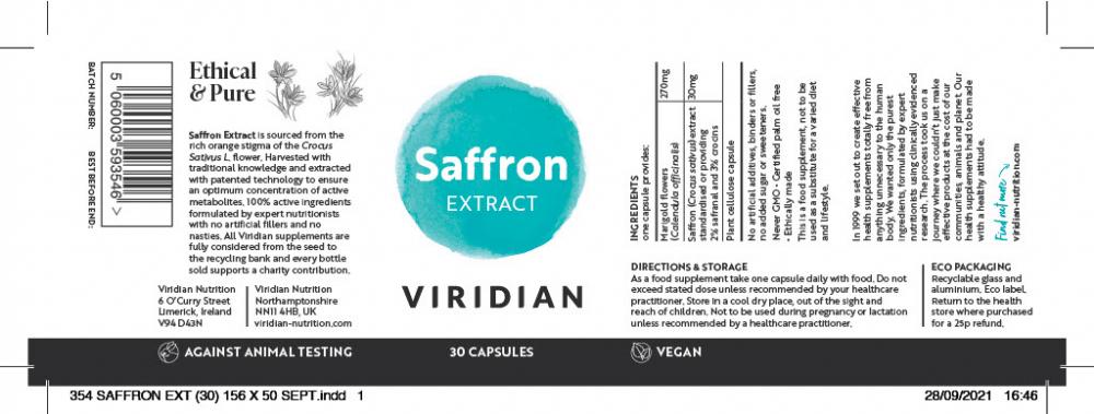 Viridian  Saffron Extract 30's