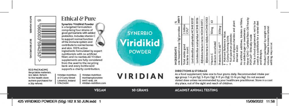 Viridian  Synerbio Viridikid Powder 50g