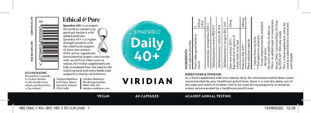 Viridian  Synerbio Daily 40+ 60's