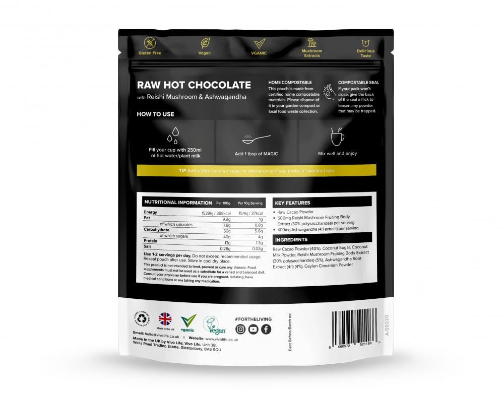 null  Magic Raw Hot Chocolate with Reishi Mushroom & Ashwagandha 120g