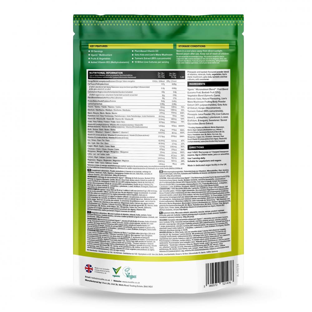 null  Thrive Plant Based Multinutrient Pineapple & Baobab 240g