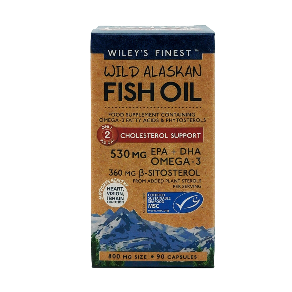 Wiley's Finest  Wild Alaskan Fish Oil Cholesterol Support 90's