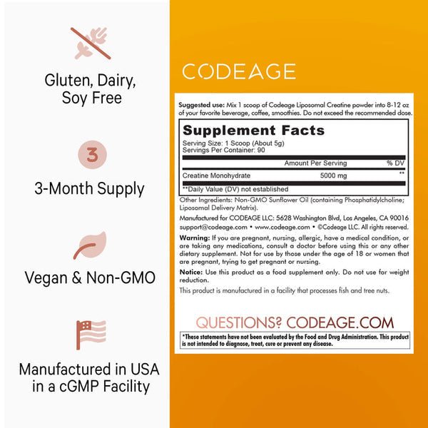 Codeage Liposomal Creatine Monohydrate - 455g by Codeage