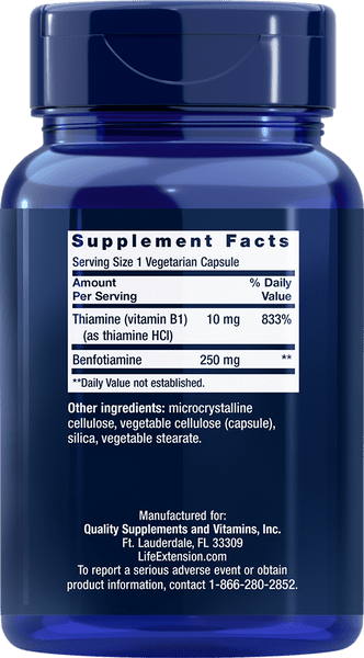 Life Extension Mega Benfotiamine - 120 Capsules by Life Extension