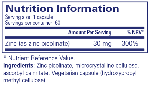 Pure Encapsulations  Zinc 30 - 60 Capsules