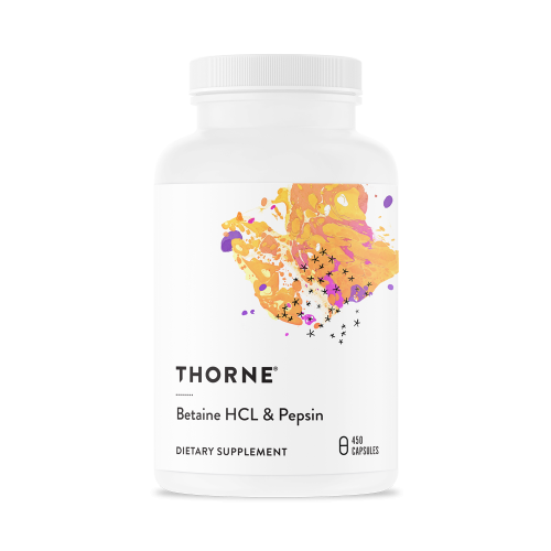 Thorne Research  Betaine HCL & Pepsin, 450 Capsules