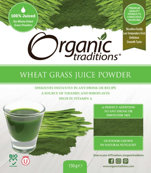 Organic Traditions Wheat Grass Juice Powder 150g by Organic Traditions